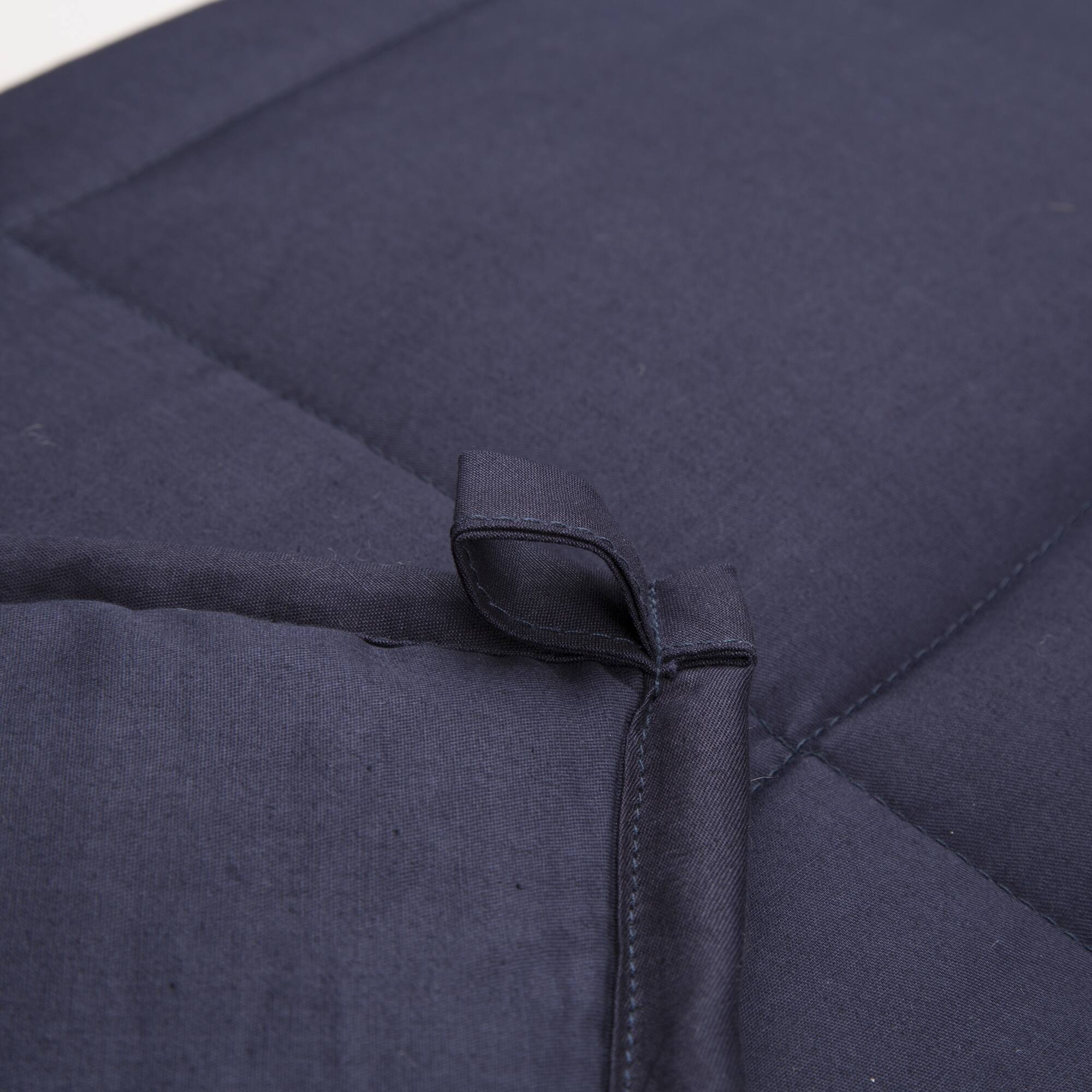 Glitzhome® Navy Blue Cotton Shell Quilted Weighted Blanket with Polyester Filling